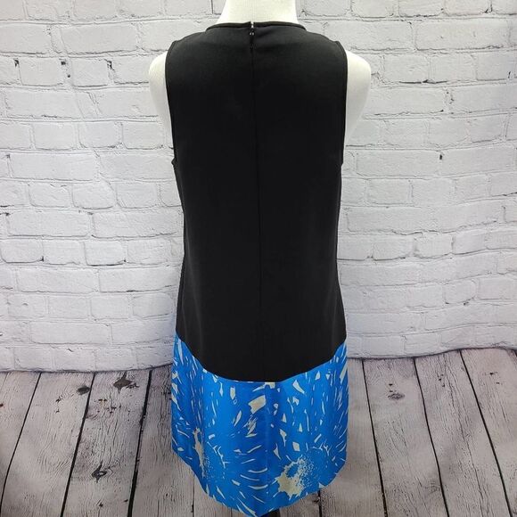 4c Black tank dress abstract blue bottom hemmed - Picture 7 of 12
